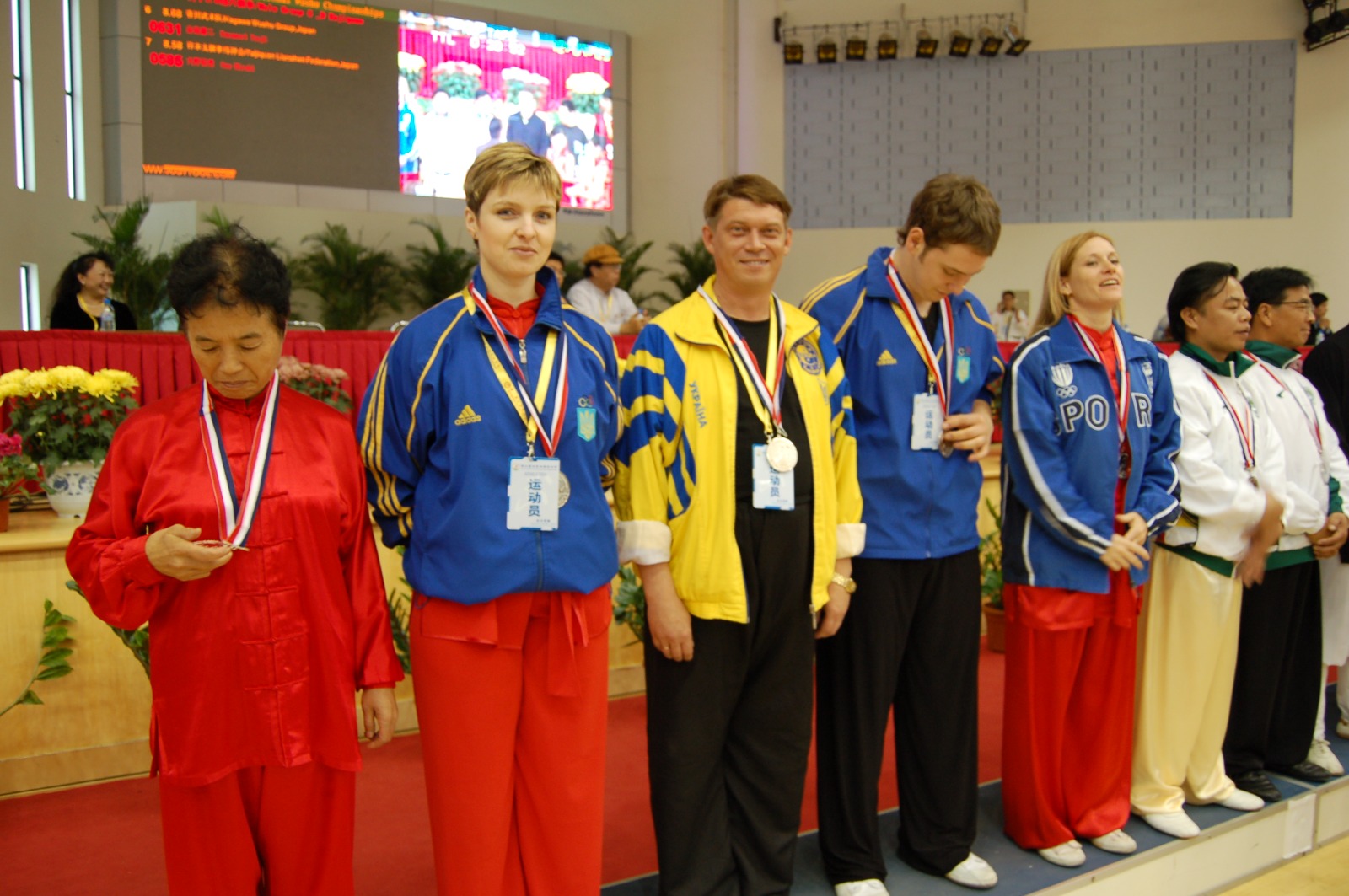 Prijsuitreiking Wushu wedstrijd in China