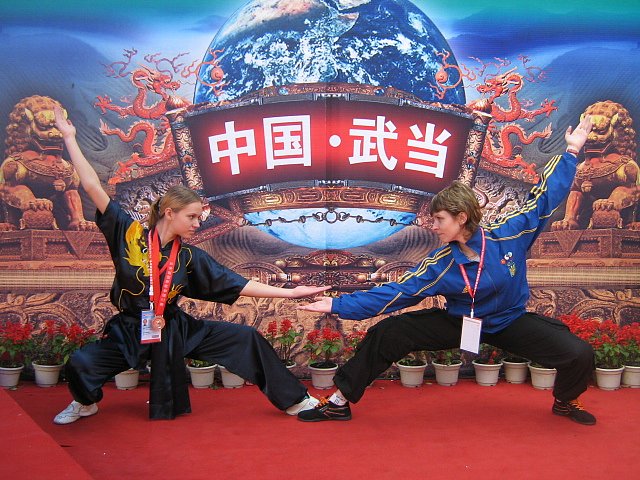 Wushu demonstratie tijdens een training in China